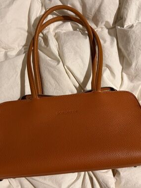 Bostanten Cognac Leather Double-Handle Tote